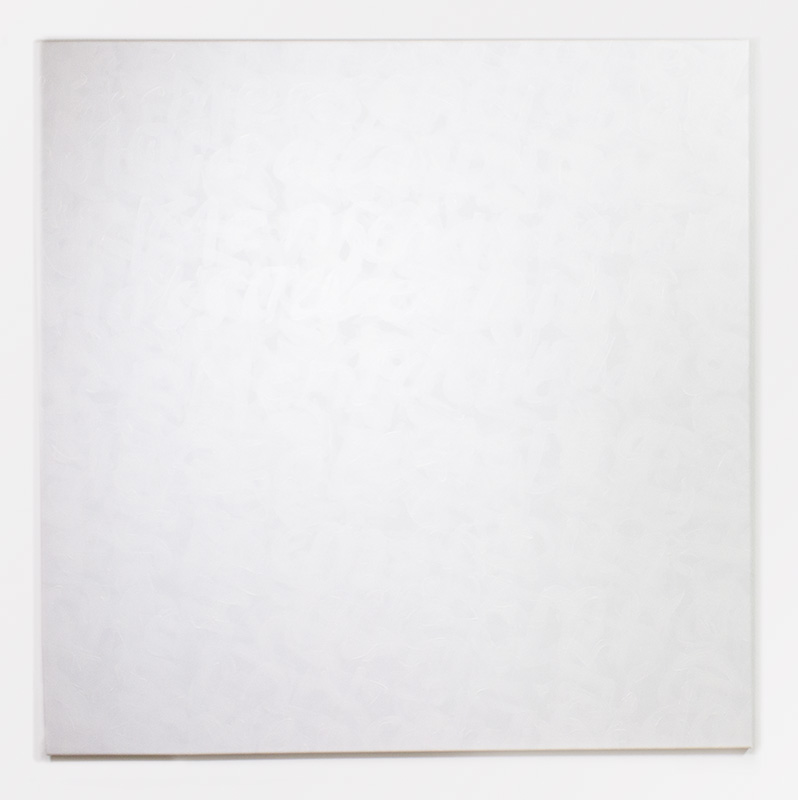 ANDERS GEZÄHLT, 1 + 2 Weissheit, MonoChromPoem3,  Acryl auf Leinwand,  100 cm x 100 cm, 2016